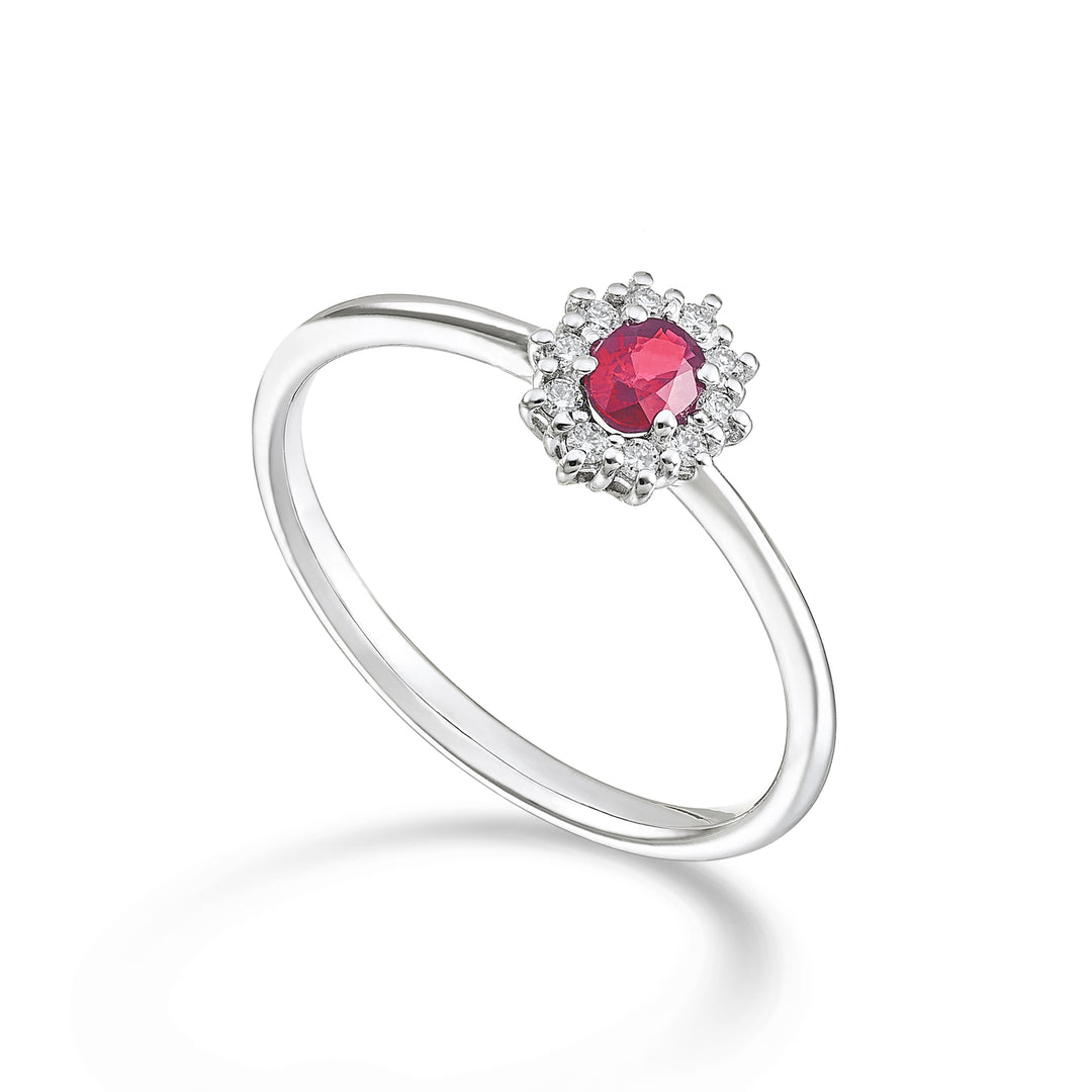 Mikiko an 18k rubino ovale 4x3 ct.0,20 diam. ct.0,08 MA5166O4RBC