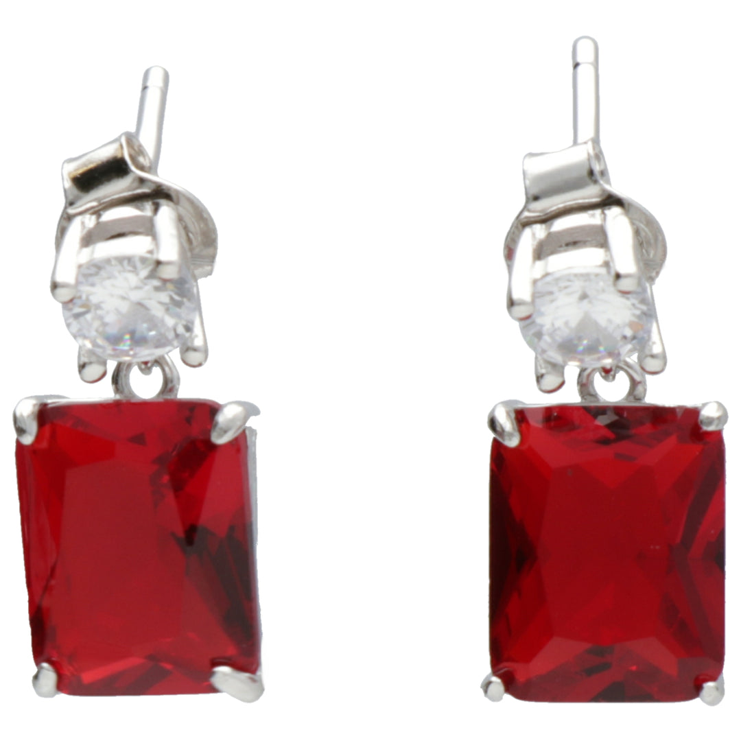 Nihama or ag925 gem swarovski white and red NO7623A4RED00