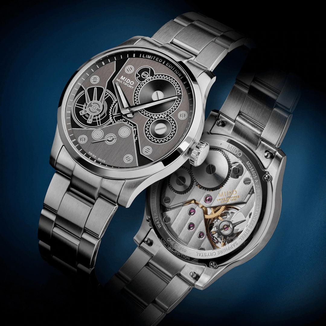 Mido Multifor Mechanical Watch Limited Edition 999 Pièces 44 mm Onthracite Charge Manual Steel M038.605.11.060.00