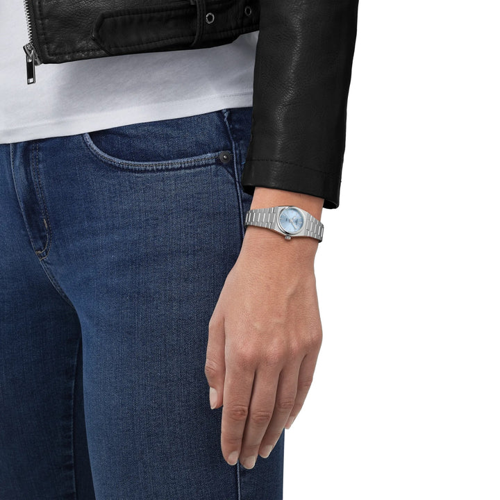Tissot Uhr PRX 25 mm hellblauer Quarzstahl T137.010.11.351.00