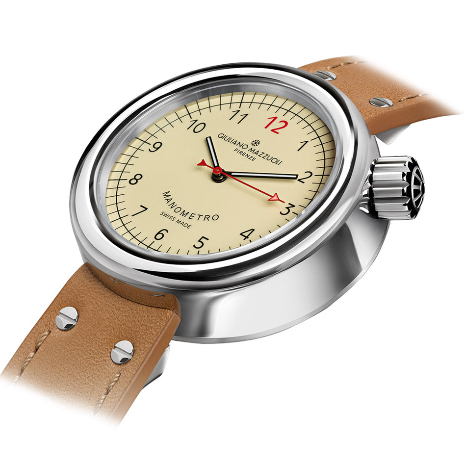 Giuliano Mazzuoli Manometer watch 45mm ivory automatic steel MRP01N