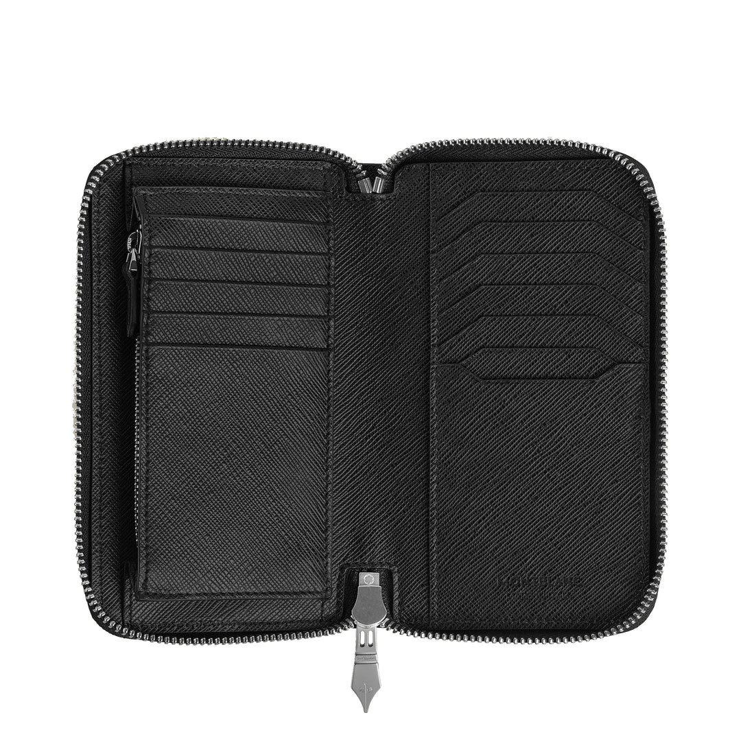 Portefeuille Montblanc 12 compartiments avec zip moyen Sartorial noir 220361