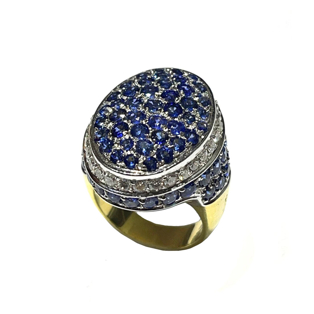 OrTrend bague en or 18 carats diamants saphirs 0056AG