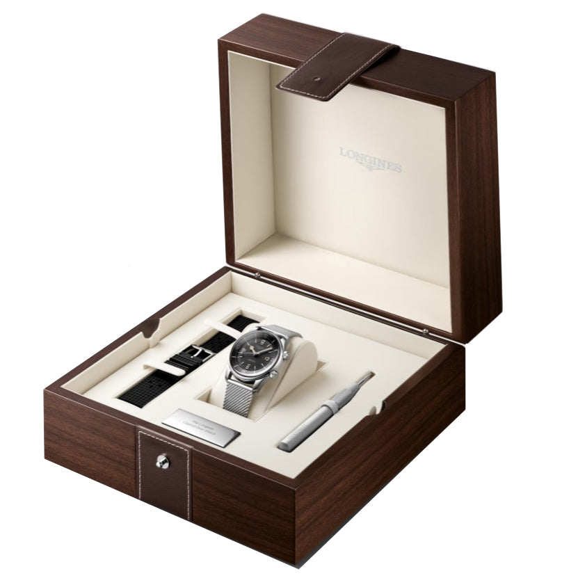 Longines-Uhr Legend Diver 59 42 mm schwarzer Automatikstahl L3.795.4.59.9