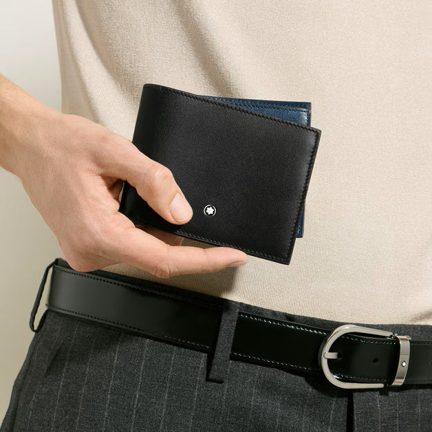 Portefeuille Montblanc 6 poches en cuir Meisterstück noir 221320