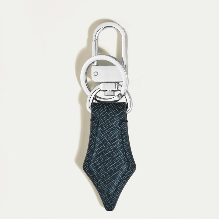Porte-clés plume en tweed bleu Montblanc 220358