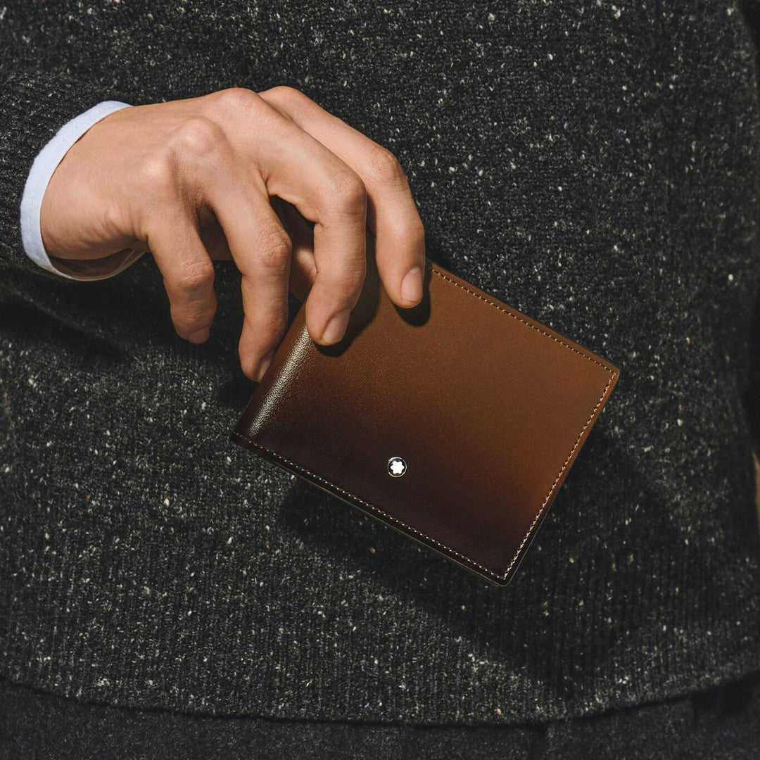 Portefeuille Montblanc 6 compartiments Meisterstück marron ombré 220315