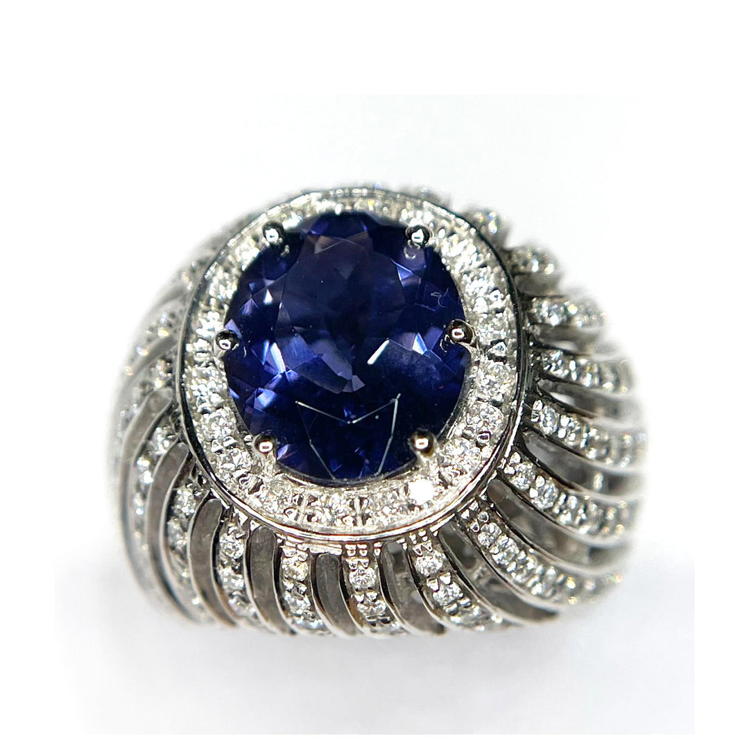 Bague en or 18 carats diamants iolite 0015AG