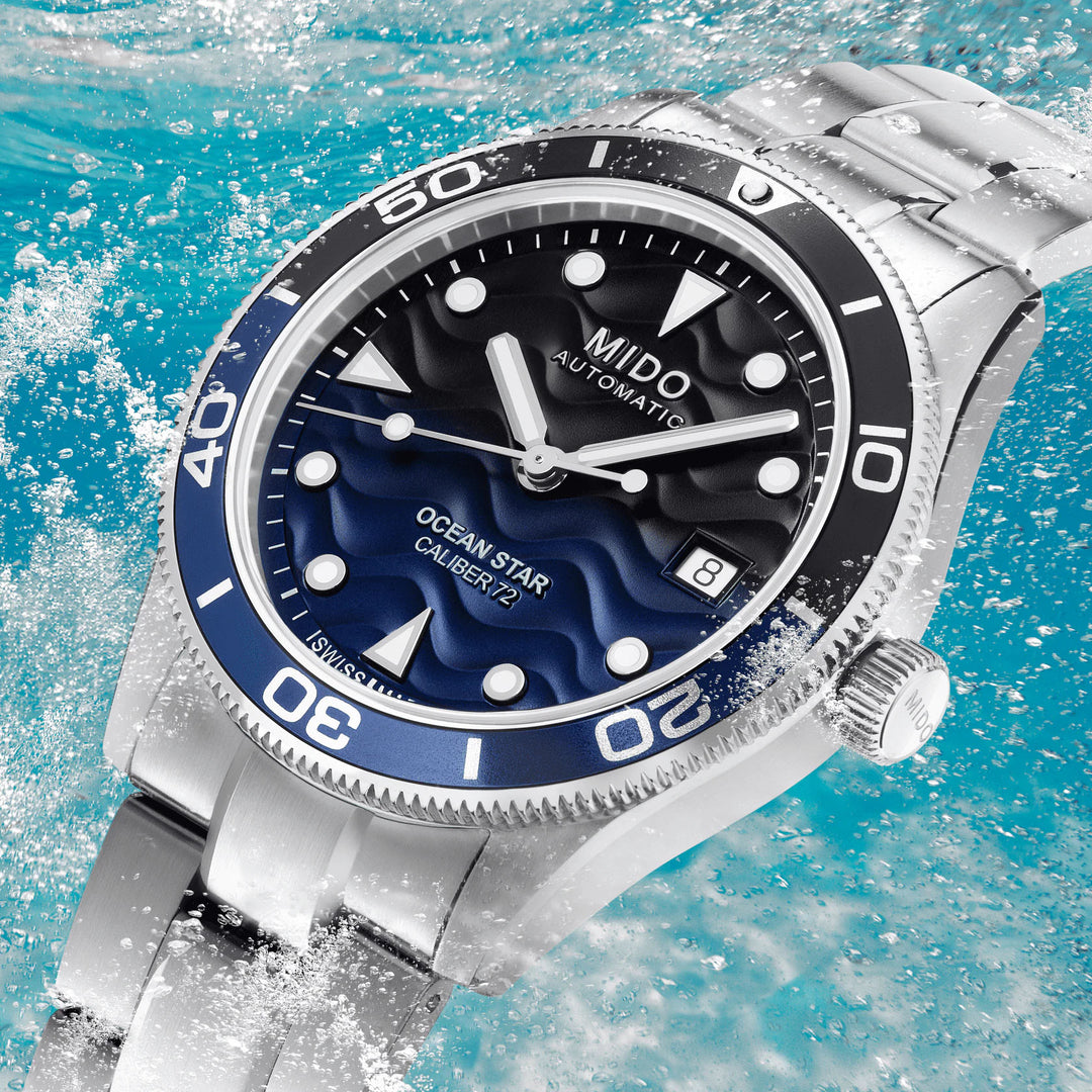 Mido Ocean Star 39mm Uhr Automatisch Blaustahl M026.907.11.041.00