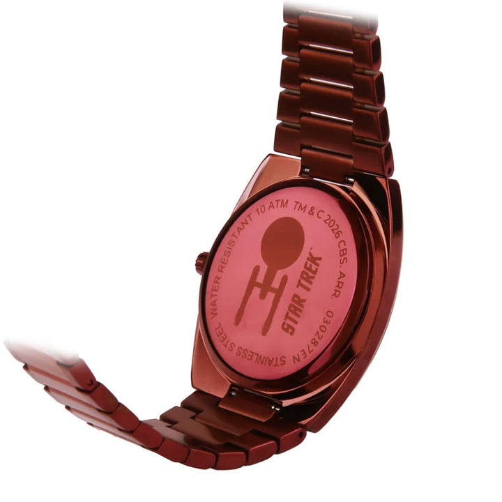 Montre Lorenz STAR TREK Warp Speed ​​​​40x36 mm acier quartz rouge finition PVD rouge 030287FR