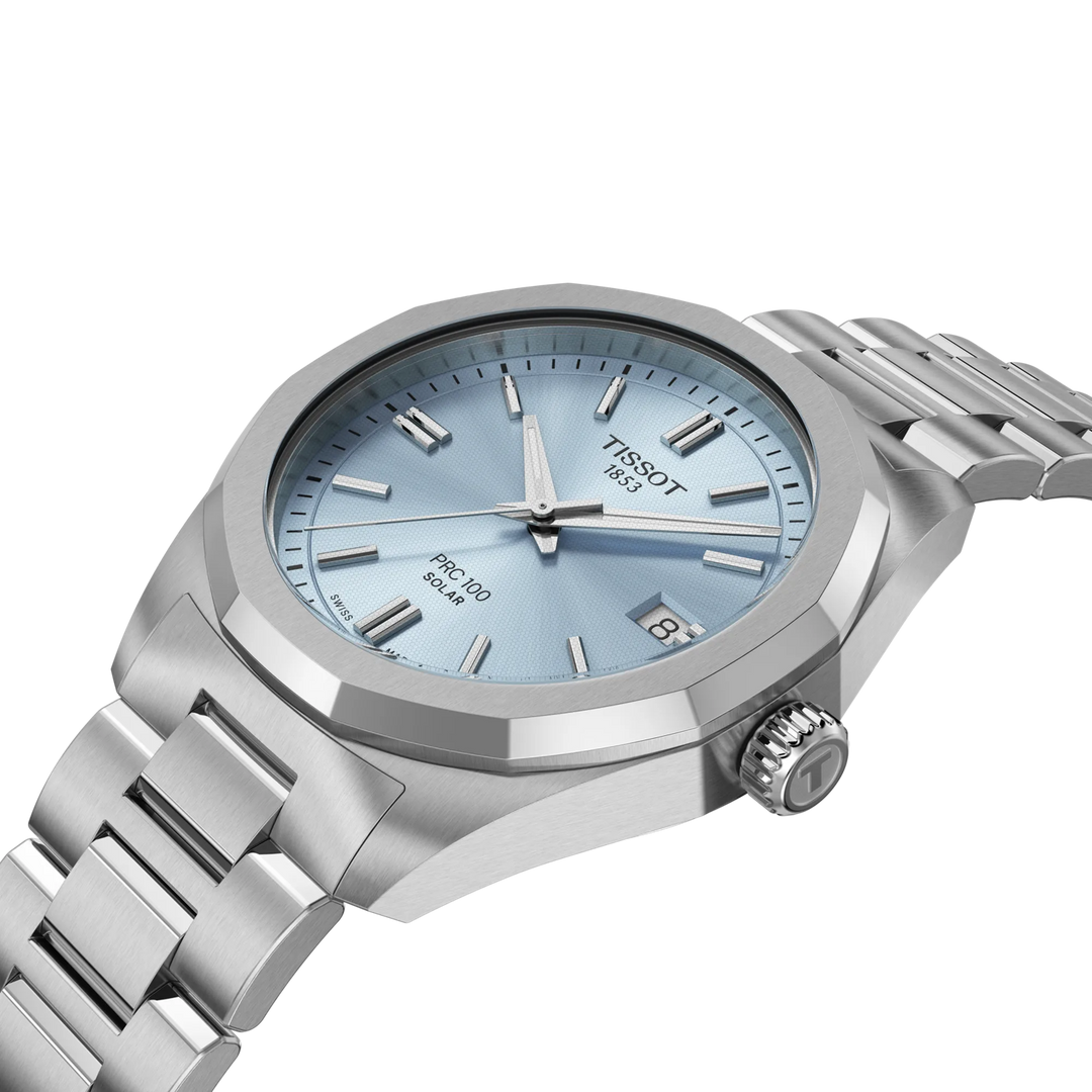 Tissot PRC 100 Solar 39mm acier quartz bleu clair T151.822.11.351.00