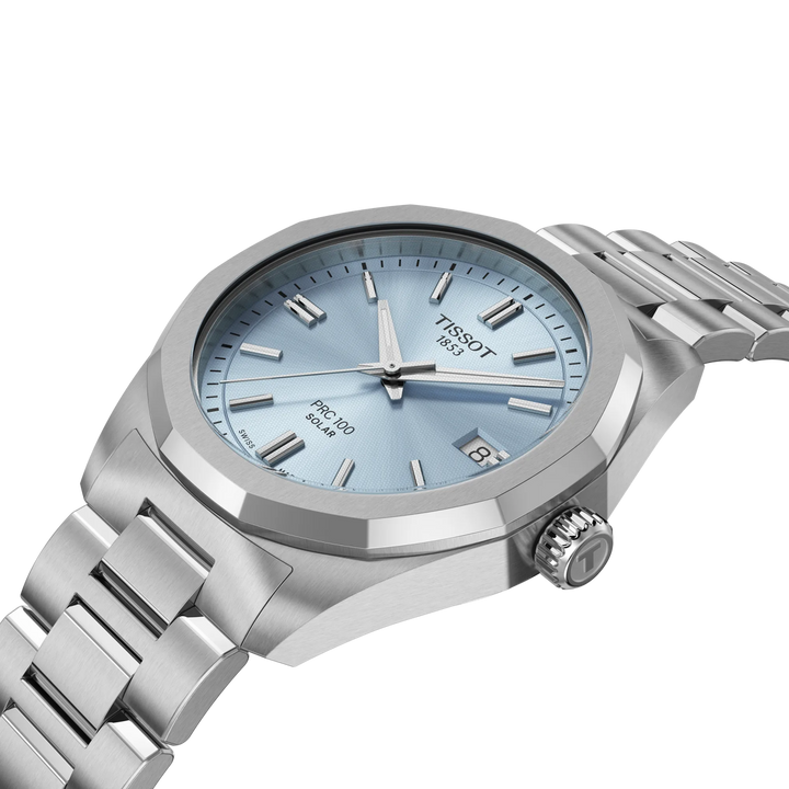 Tissot PRC 100 Solar 39mm acier quartz bleu clair T151.822.11.351.00