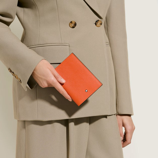 Porte-passeport Montblanc Sartorial en cuir mandarine 221356