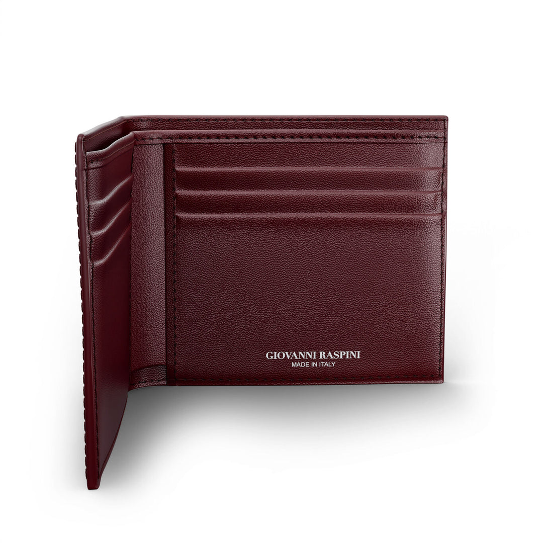 Giovanni Raspini Geldbörse aus bordeauxrotem Krokoleder 925er Silber L0031