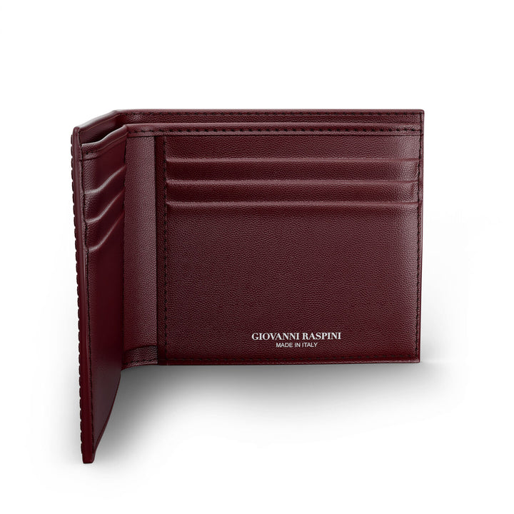Giovanni Raspini Geldbörse aus bordeauxrotem Krokoleder 925er Silber L0031