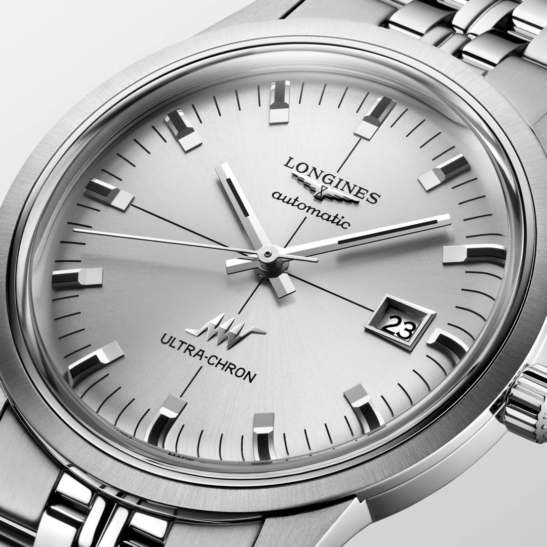 Longines orologio Ultra-Chron Classic 37mm argento automatico acciaio L2.537.4.72.6