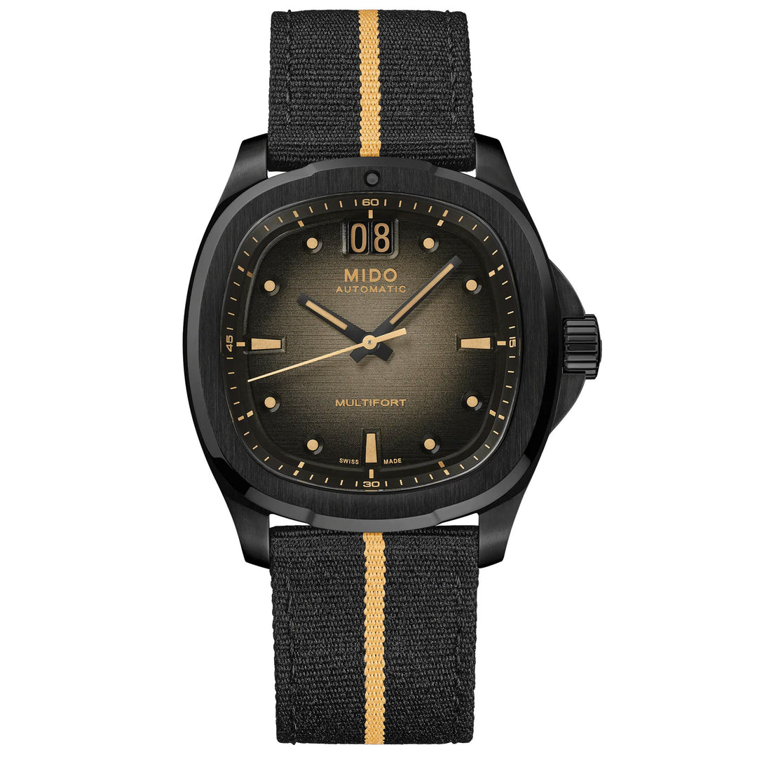 Mido orologio Multifort TV Big Date 40mm grigio automatico acciaio finitura PVD nero M049.526.36.081.00