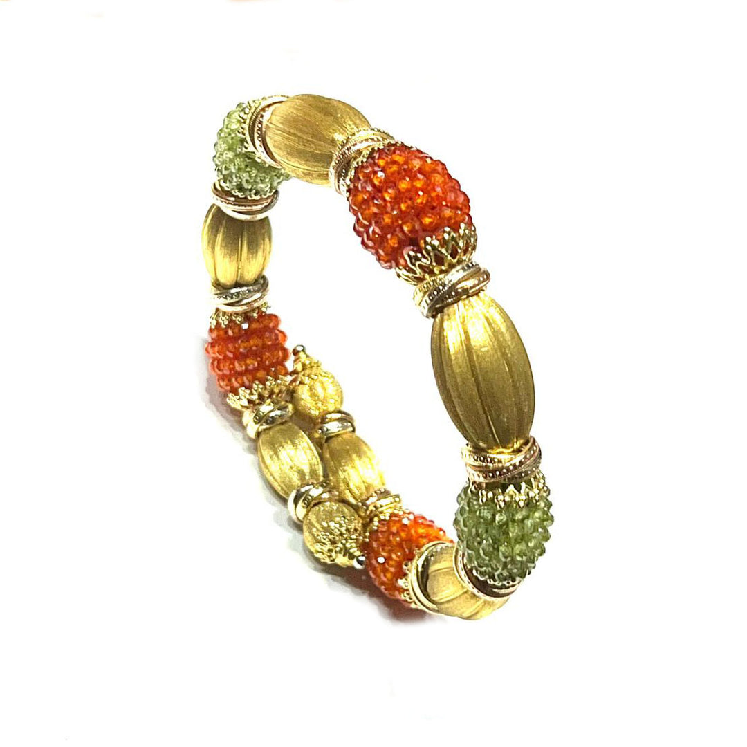 Sunday bracciale oro 18kt peridoto e corniola SUNDAY 01