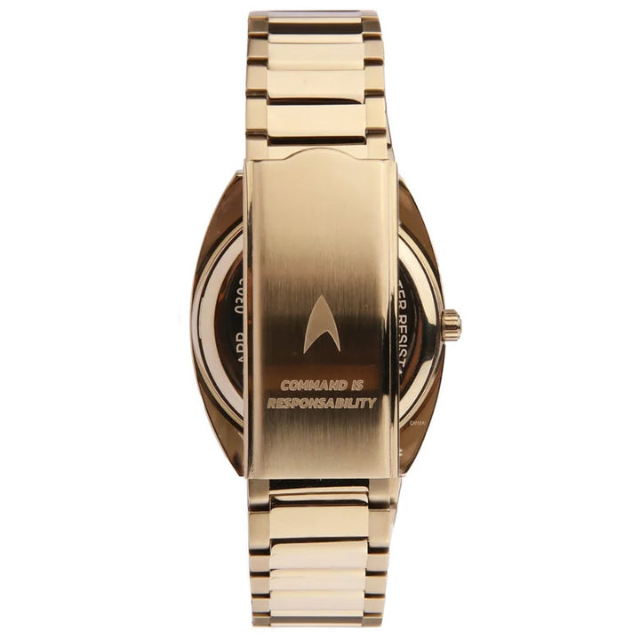 Lorenz STAR TREK Command watch 40x36 mm green quartz steel gold PVD finish 030287KK