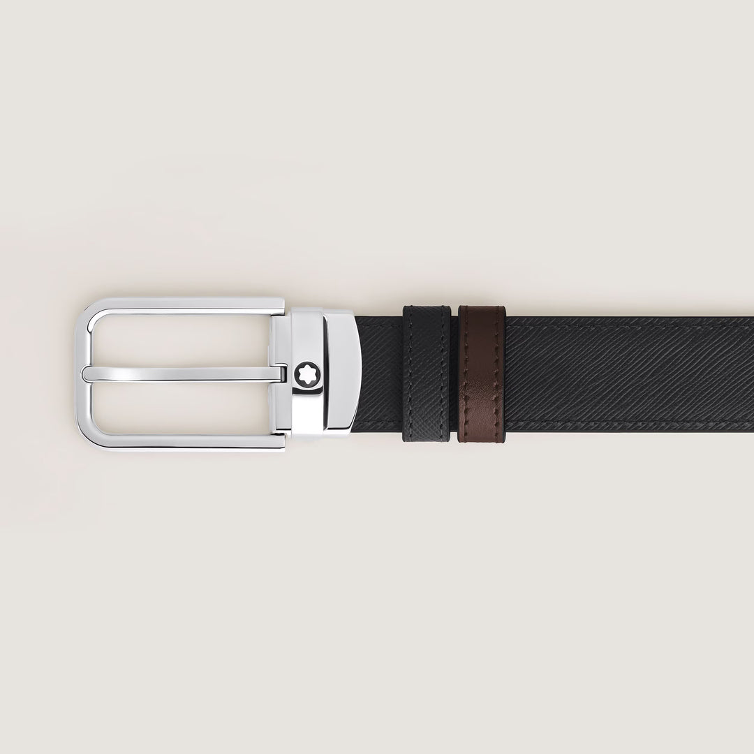 Montblanc Wendegürtel, 30 mm, Schwarz/Ebenholz, rechteckige Schnalle aus Sartorial-Leder 223413