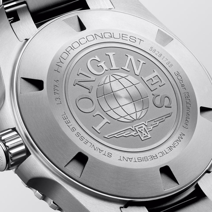 Montre Longines Hydroconquest 39 mm en acier automatique noir L3.779.4.56.6