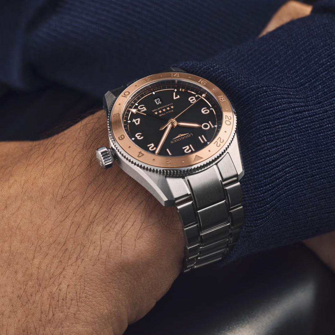 Longines Uhr Spirit Zulu Time 1925 39 mm Automatik Schwarzgold Stahl L3.803.5.53.6