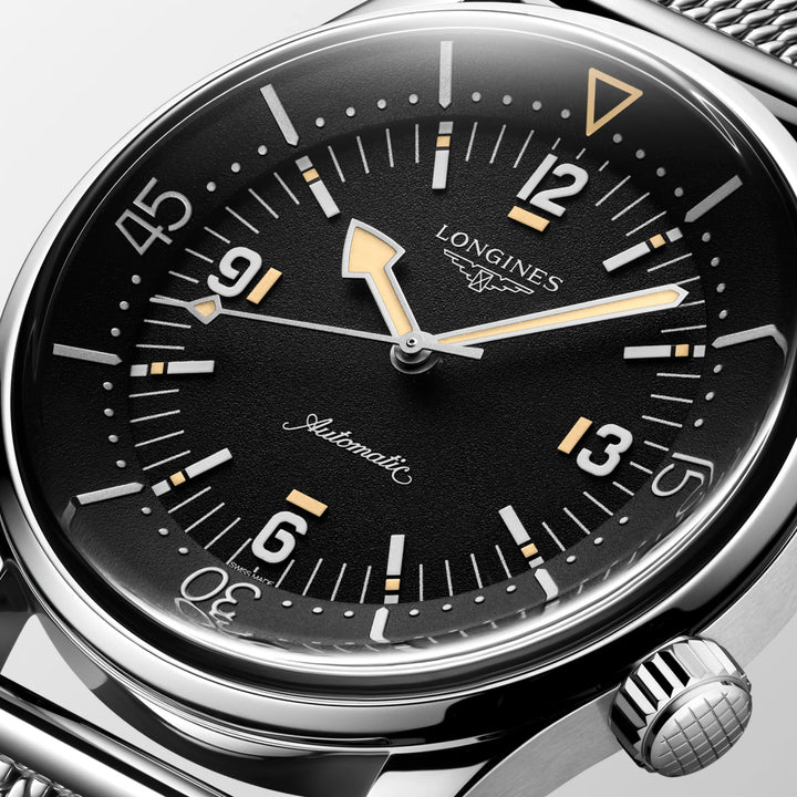 Longines-Uhr Legend Diver 59 42 mm schwarzer Automatikstahl L3.795.4.59.9