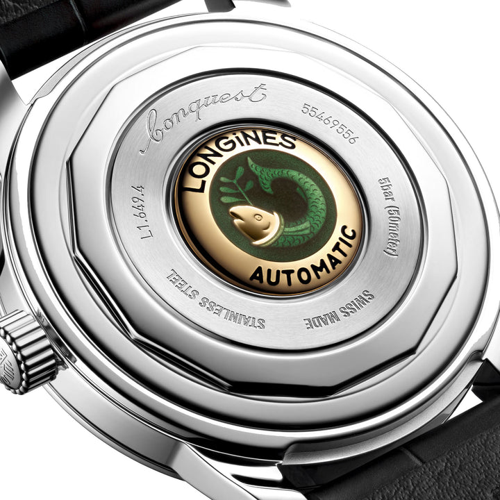 Montre Longines Conquest Heritage 38 mm en acier automatique bleu L1.649.4.92.2,