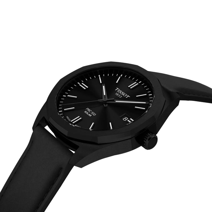 Tissot PRC 100 Solar 39 mm schwarzer Quarzstahl mit schwarzem PVD-Finish T151.422.36.051.00