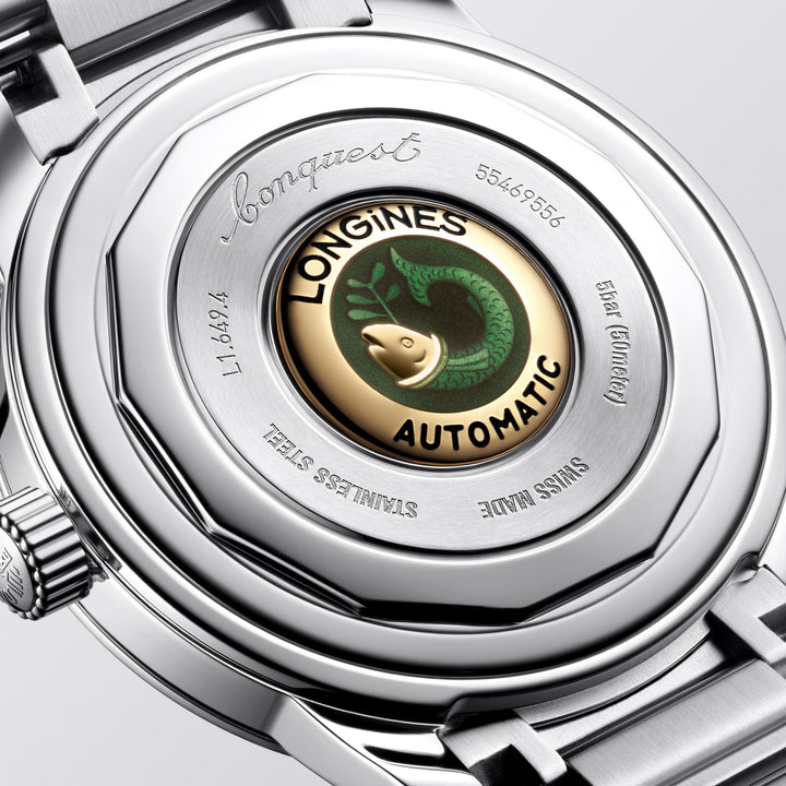 Montre Longines Conquest Heritage 38 mm en acier automatique bleu L1.649.4.92.6