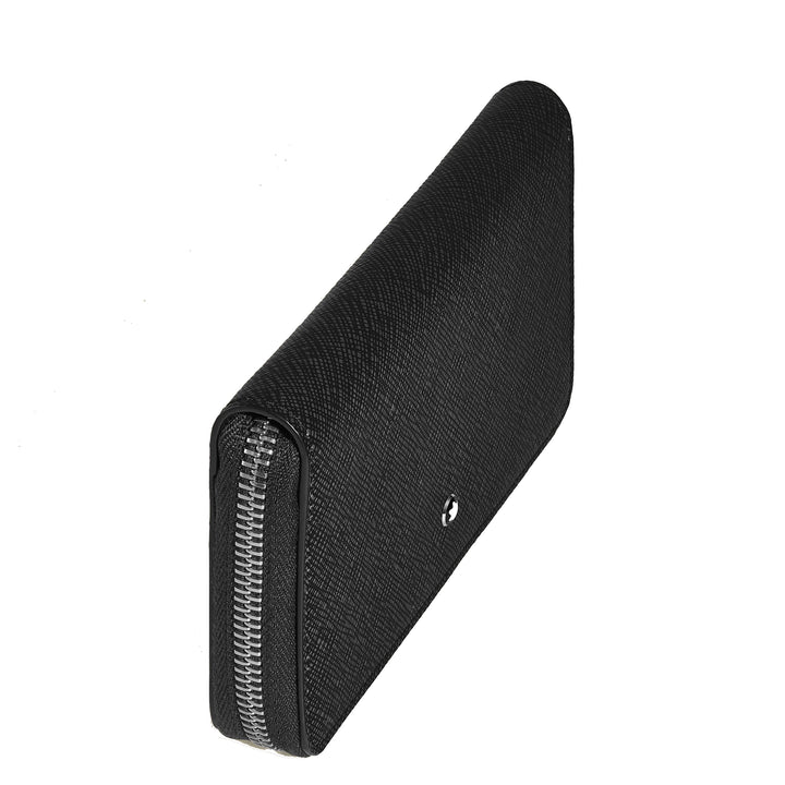 Portefeuille Montblanc 12 compartiments avec zip moyen Sartorial noir 220361