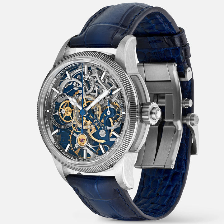 Montre Montblanc 1858 The Unveiled Minerva Chronograph Limited Edition - 100 pièces 43 mm manuel squelettique en acier 133296