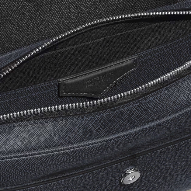 Sac bandoulière en cuir Sartorial en tweed bleu Montblanc 220423