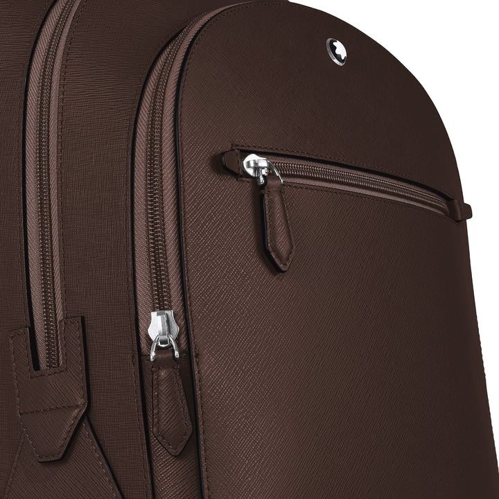 Montblanc mittlerer Rucksack 3 Fächer Sartorial Leder Ebenholzfarbe 222929