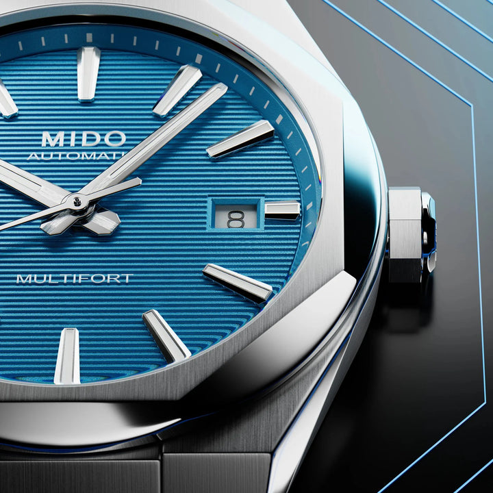 Mido orologio Multifort 8 One Crown turchese 40mm automatico acciaio M055.507.11.041.00