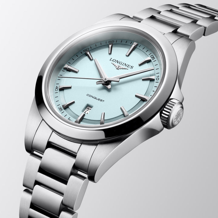 Longines Conquest Uhr 30 mm mintblauer Quarzstahl L3.350.4.92.6