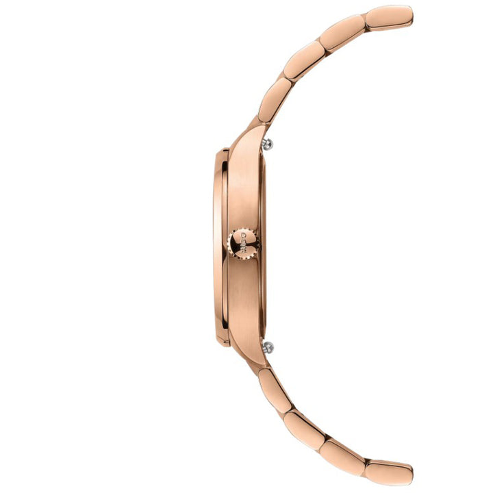Mido-Uhr Multifort TV 28 mm Elfenbein Quarzstahl PVD Roségold M049.110.33.263.00