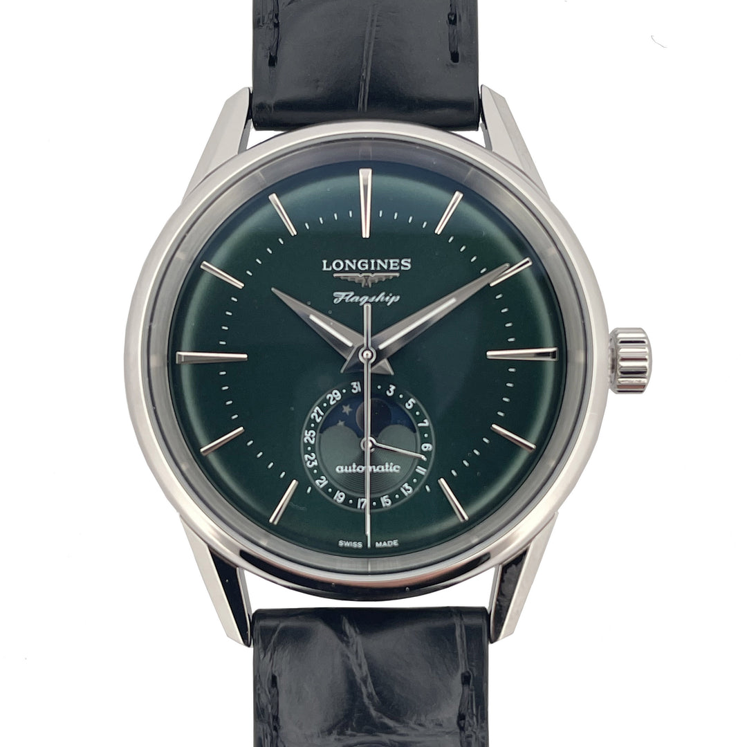 Longines Workhip Heritage Moon Phase 38,5 mm montrez automatique Green L4.815.4.02.2