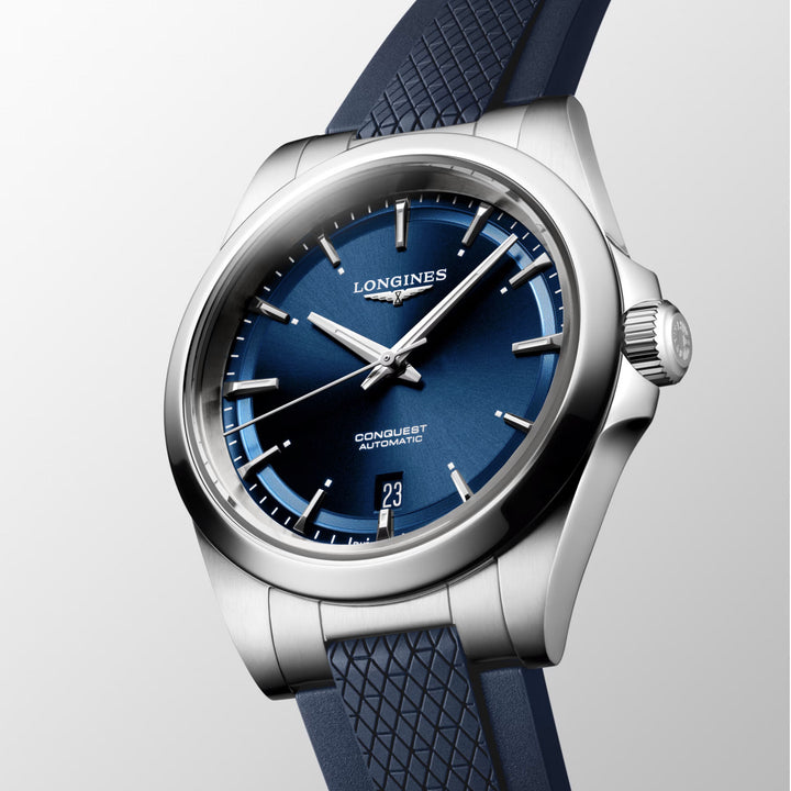 Longines Conquest 38mm blue automatic steel watch L3.720.4.92.9