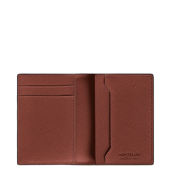 Porte-cartes Montblanc 4 poches Sartorial cuir chêne rouge 223045