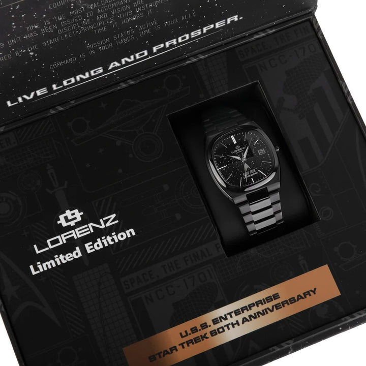 Lorenz watch STAR TREK Deep Space Limited Edition 40x36 mm black automatic steel black PVD finish 030287LE