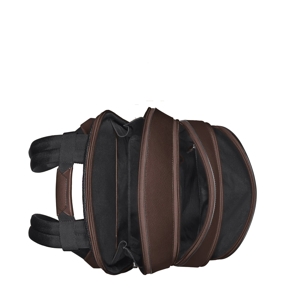 Montblanc mittlerer Rucksack 3 Fächer Sartorial Leder Ebenholzfarbe 222929