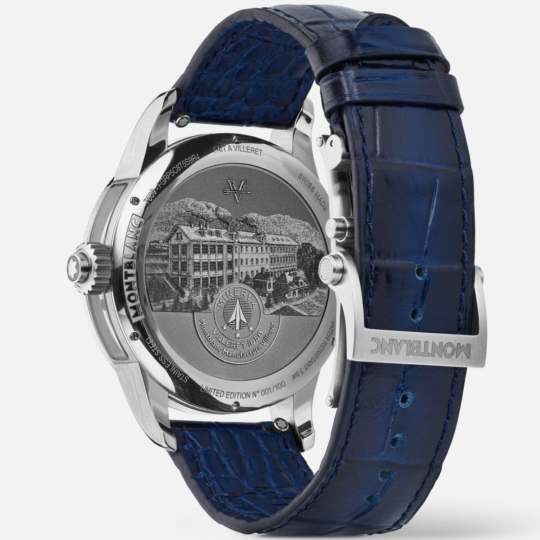 Montre Montblanc 1858 The Unveiled Minerva Chronograph Limited Edition - 100 pièces 43 mm manuel squelettique en acier 133296