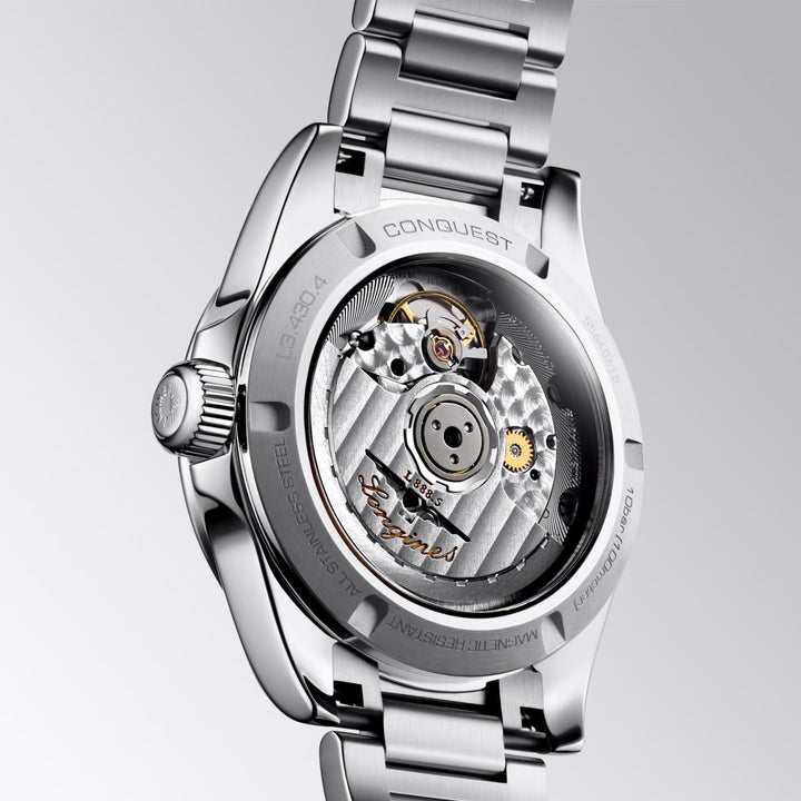 Longines Conquest 34 mm grüne automatische Stahluhr L3.430.4.02.6