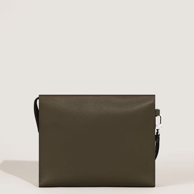 Montblanc pochette pelle Sartorial Kaki 221566
