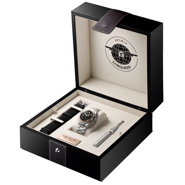 Longines Uhr Spirit Zulu Time 1925 39 mm Automatik Schwarzgold Stahl L3.803.5.53.6