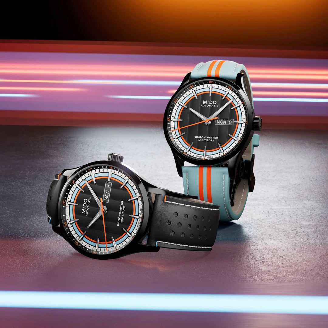 Montre Mido Multifort Chronometer 1 Racer 42mm noir automatique acier finition PVD noir M038.431.36.051.00