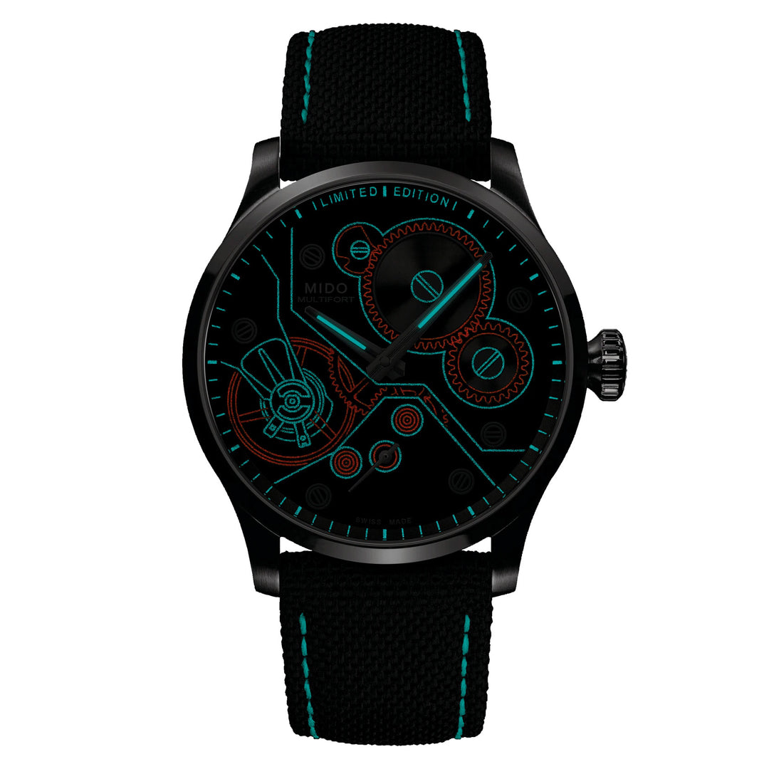 Mido Multifor Mechanical Watch Limited Edition 999 Pièces 44 mm Onthracite Charge Manual Steel M038.605.11.060.00