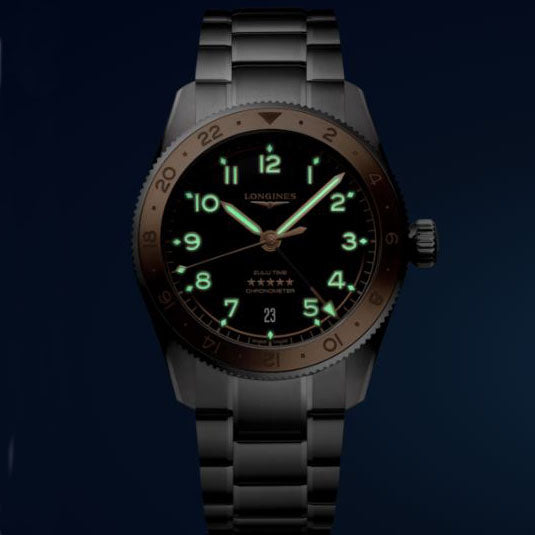 Longines Uhr Spirit Zulu Time 1925 39 mm Automatik Schwarzgold Stahl L3.803.5.53.6