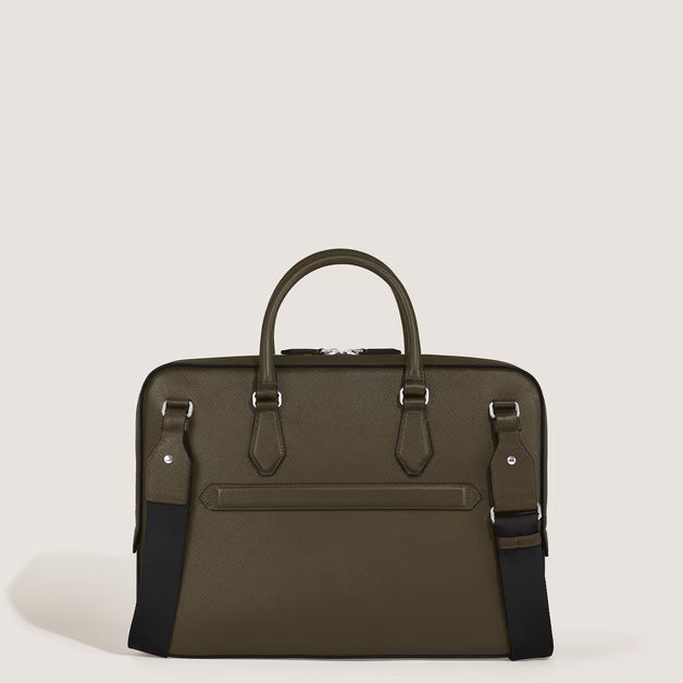 Porte-documents Montblanc slim Sartorial en cuir kaki 221548